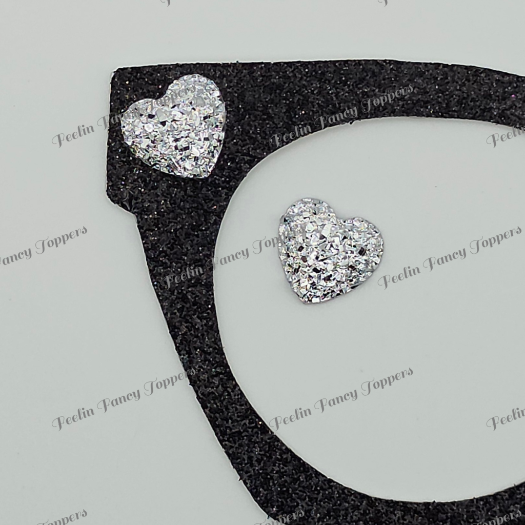 52 Silver Bling Hearts