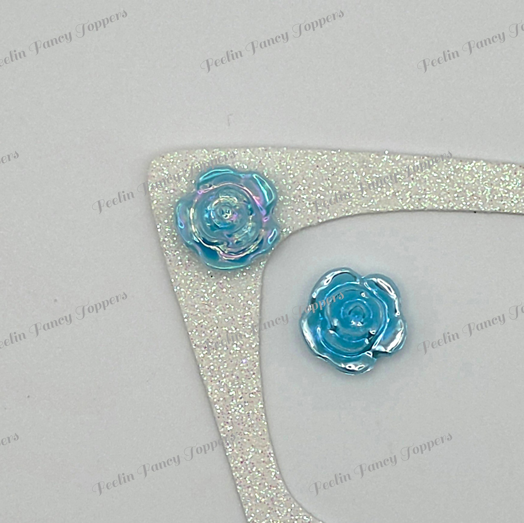 5 Iridescent Blue Rose